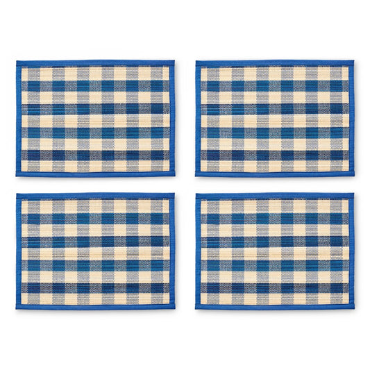 Woven Check Straw Placemats, Set of 4