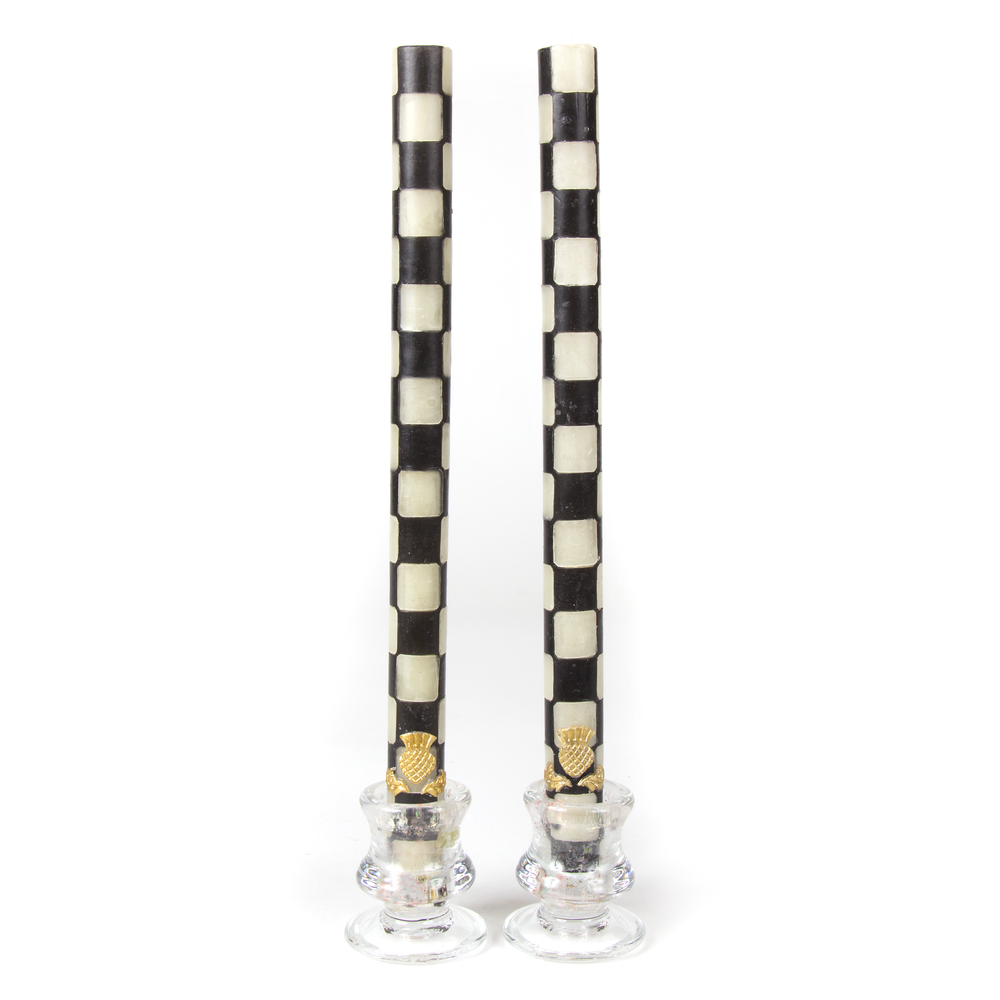 Check Dinner Candles, Set of 2