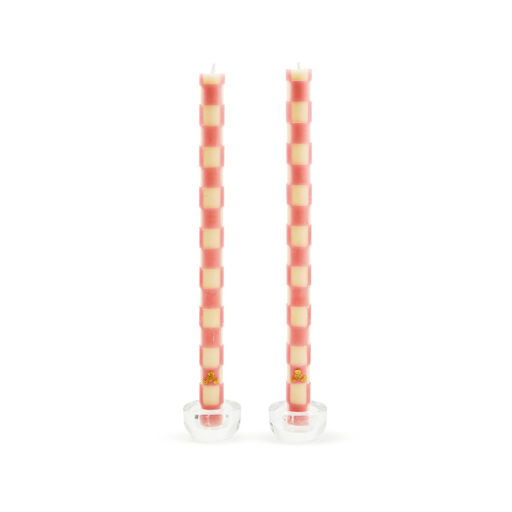 Check Dinner Candles, Set of 2