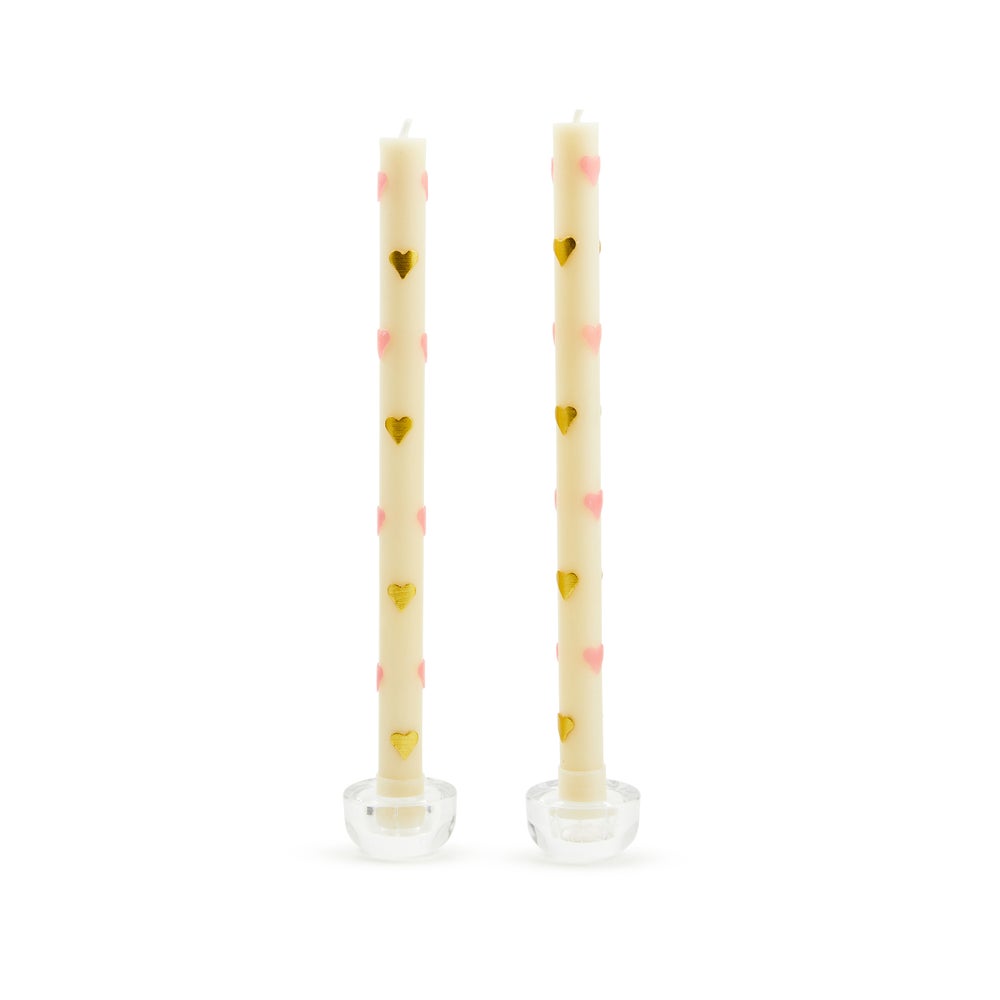 Heart Dinner Candles, Set of 2