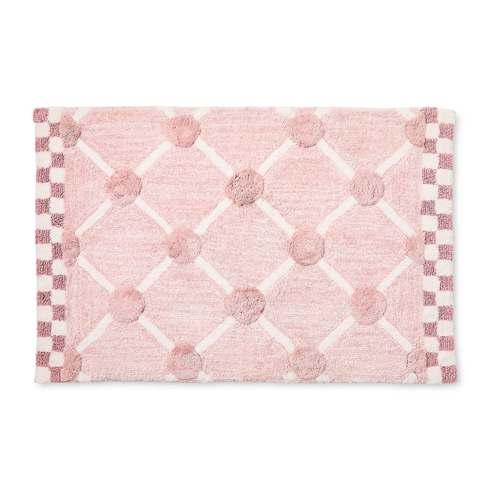Lattice & Dot Bath Rug
