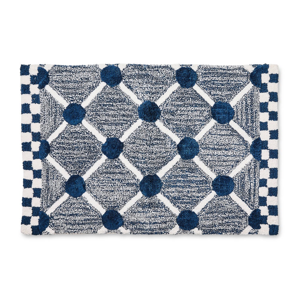 Lattice & Dot Bath Rug