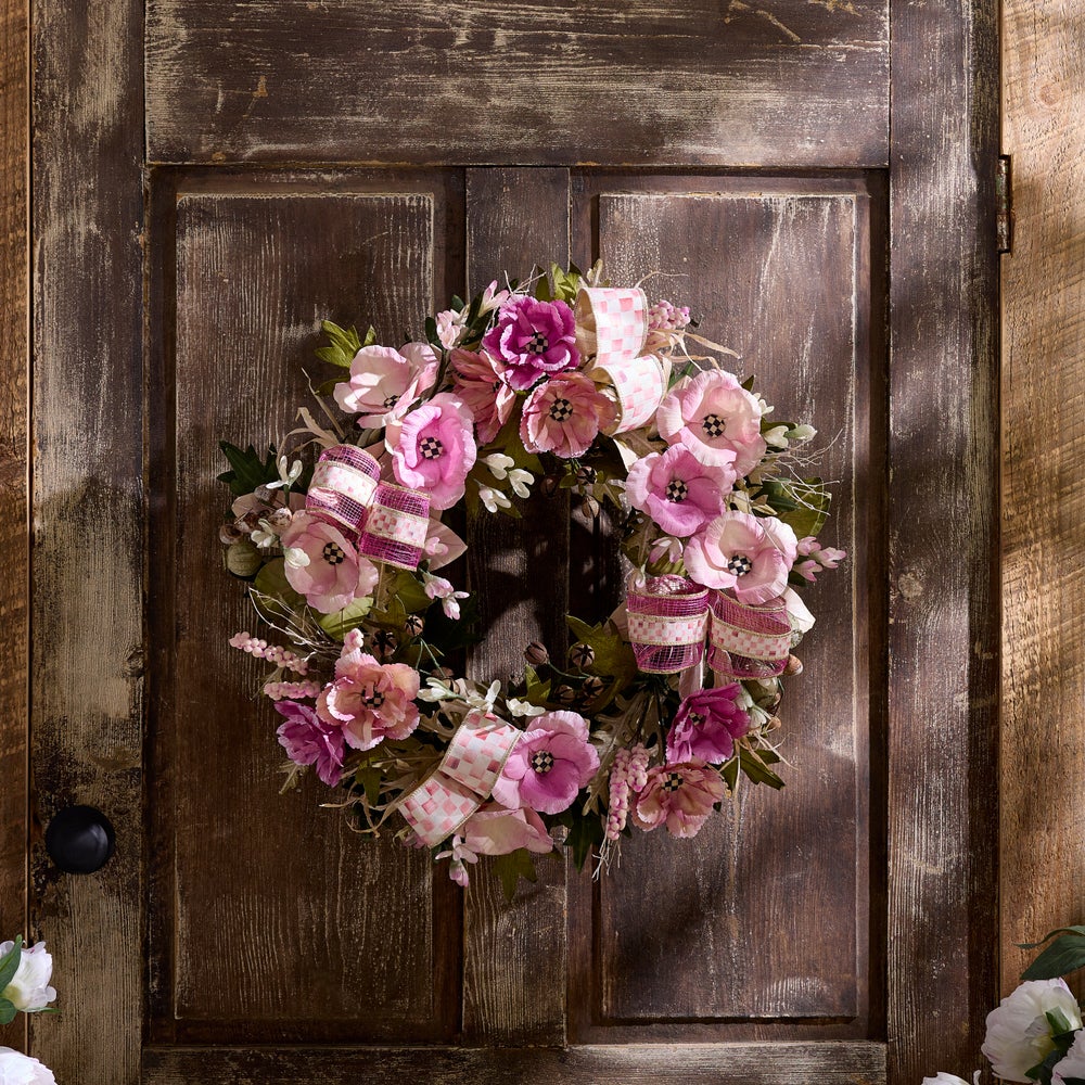 Rosy Poppy 22" Wreath