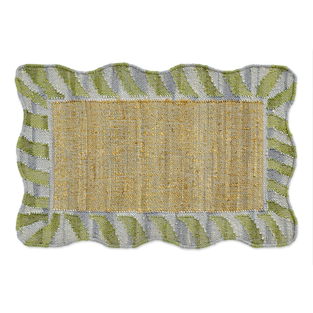Jute Scalloped Purple & Green Rug