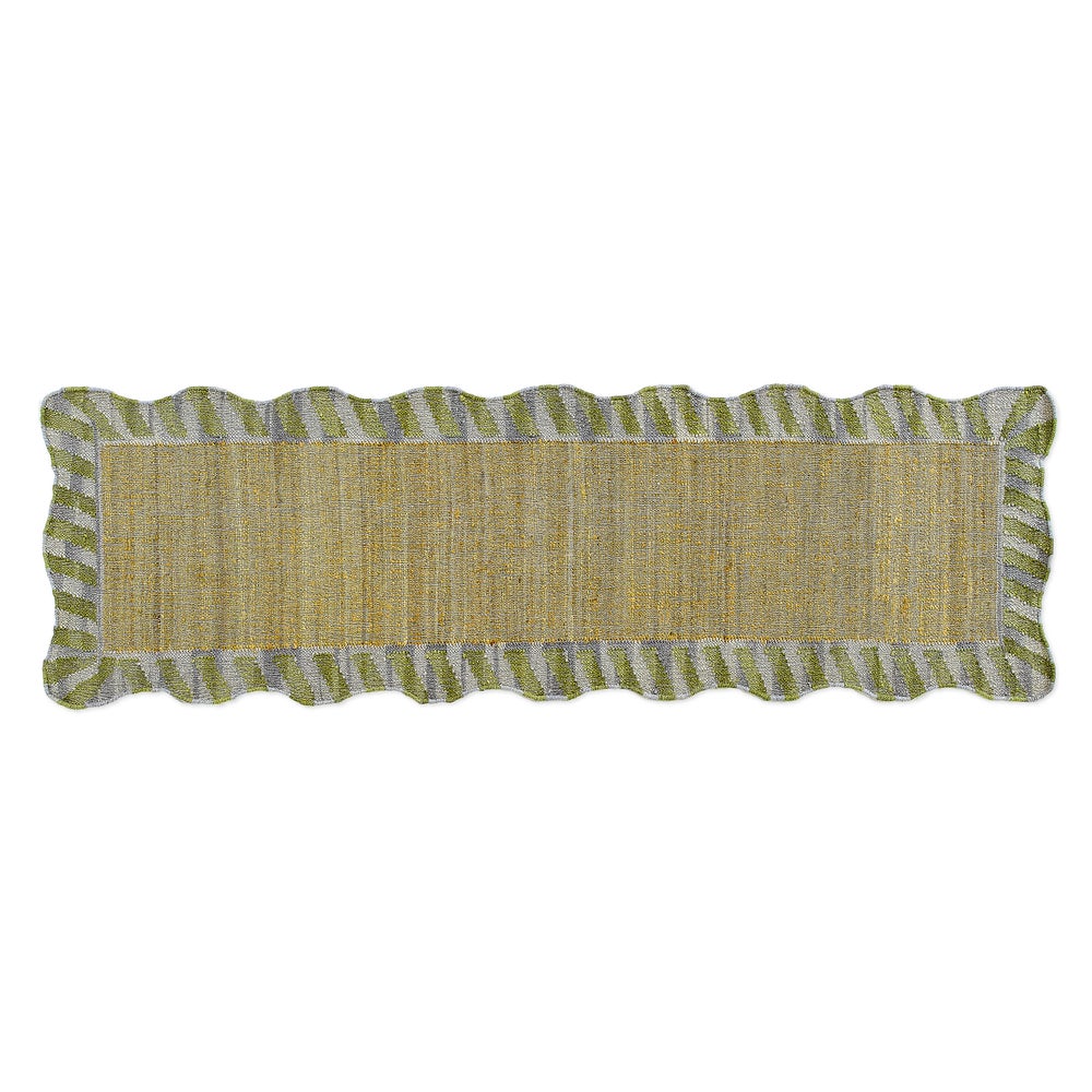 Jute Scalloped Purple & Green Rug