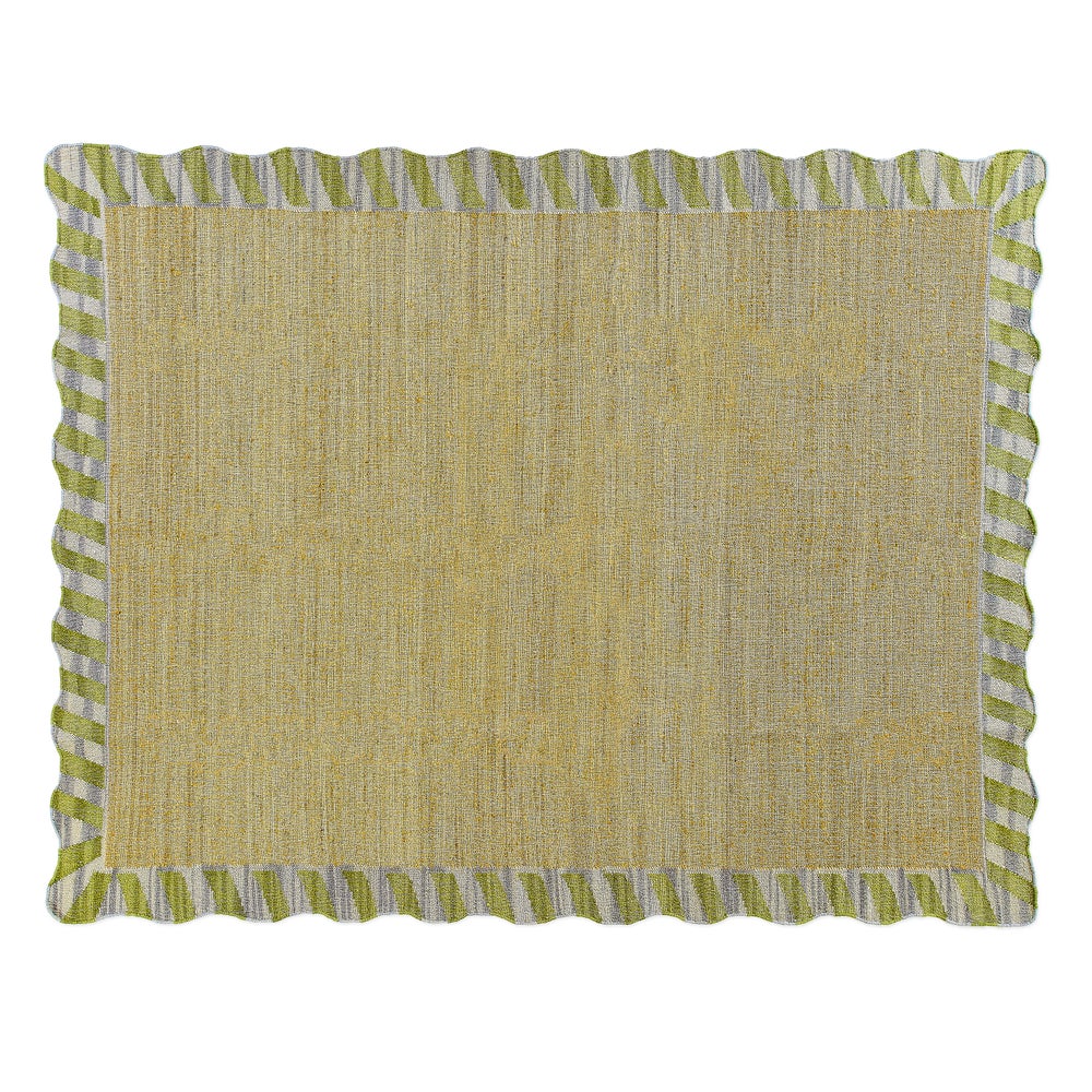 Jute Scalloped Purple & Green Rug