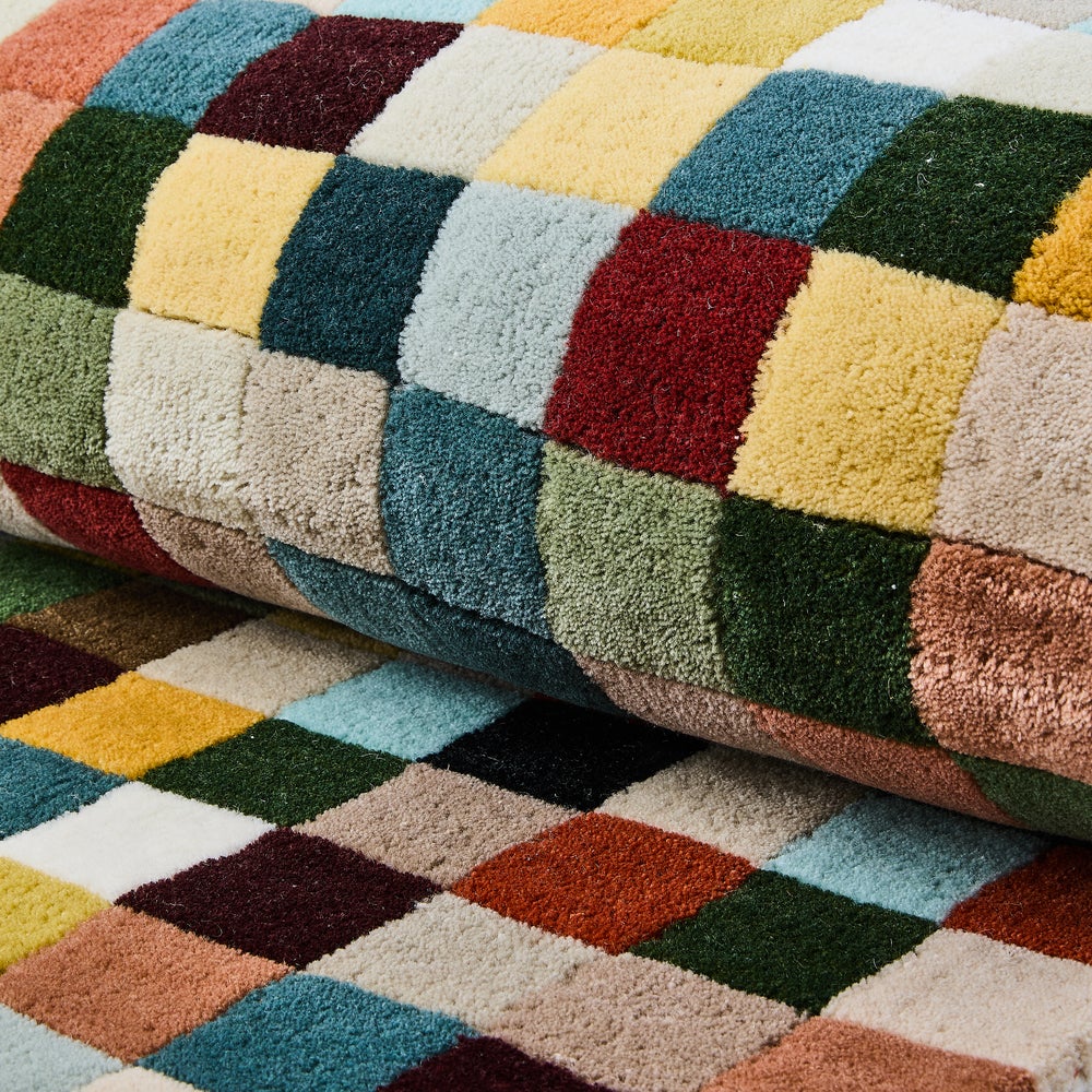 Multicolor Checkerboard Rug