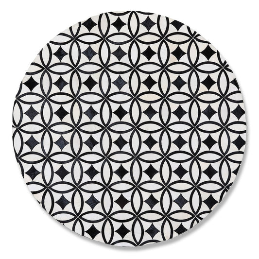 White Kyoto Hair on Hide Rug