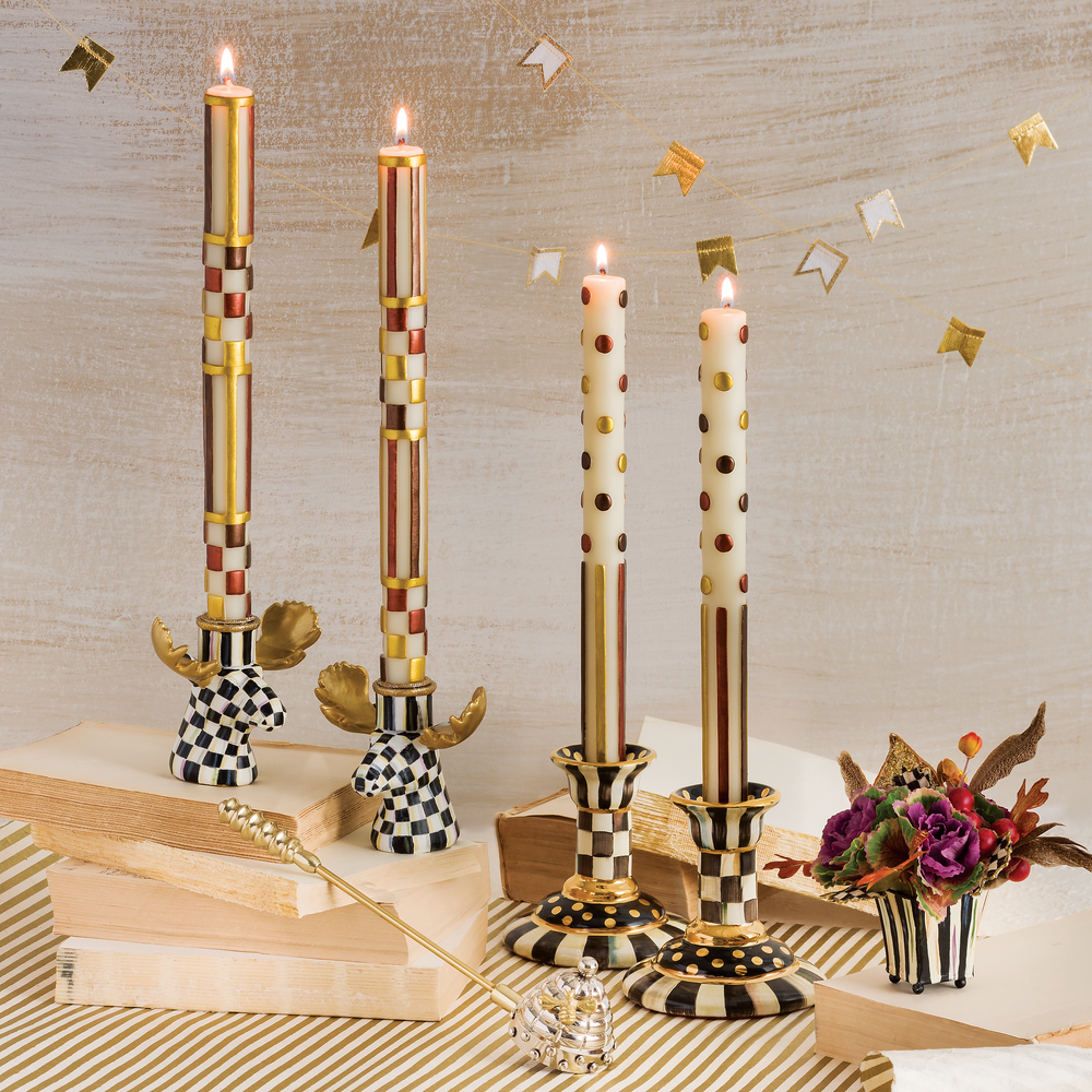 Courtly Check Moose Candlesticks - Set of 2
