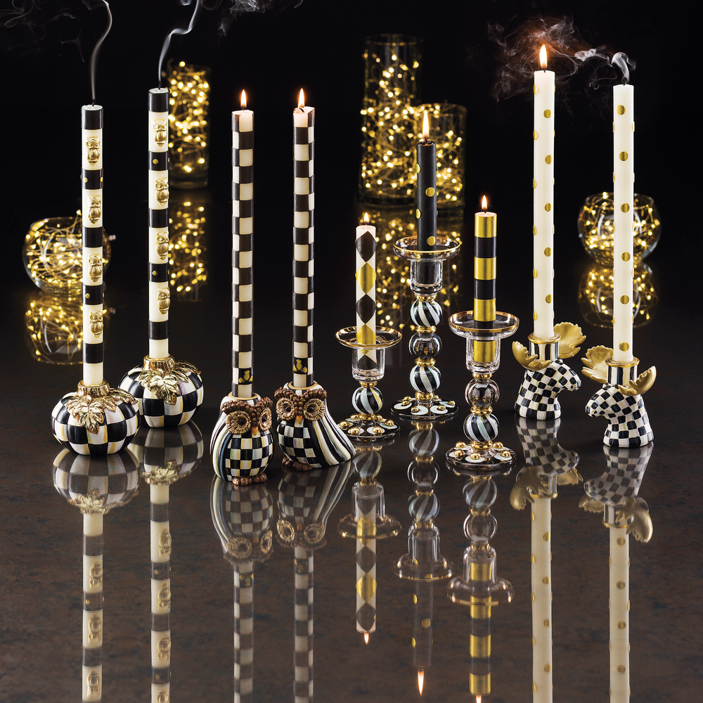 Courtly Check Moose Candlesticks - Set of 2