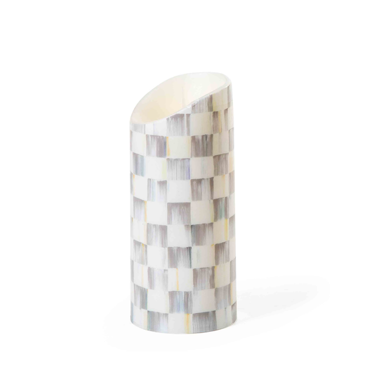 Sterling Check Flameless 7" Pillar Candle