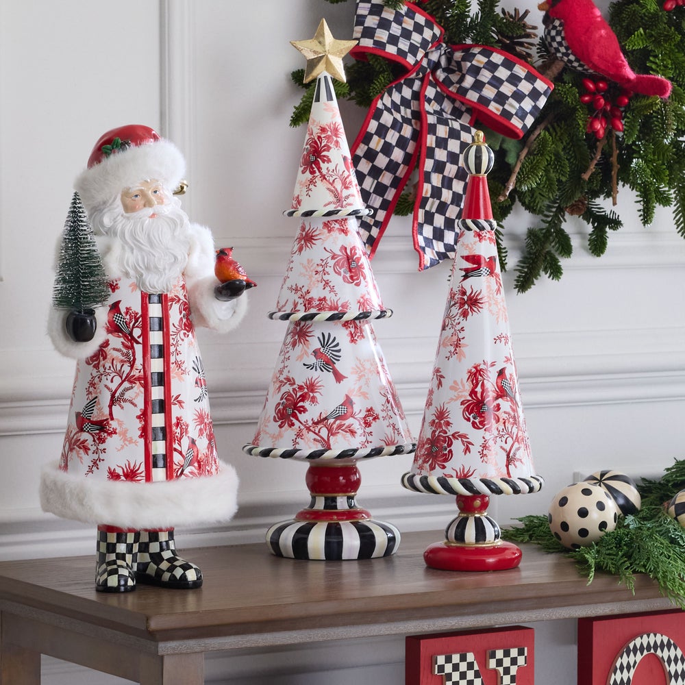 Cardinal Toile Santa with Cardinal