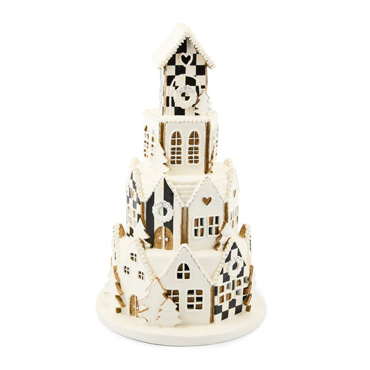Gingerbread Round Illuminated Village