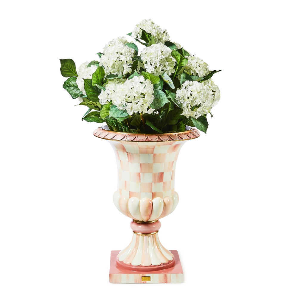 Check & Stripe Outdoor Pedestal Urn