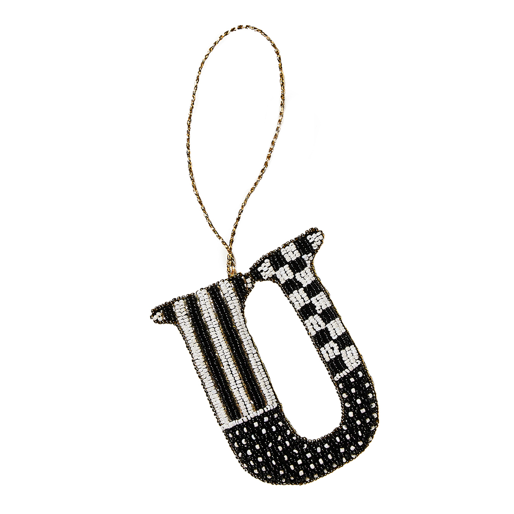 Monogram Beaded Ornament
