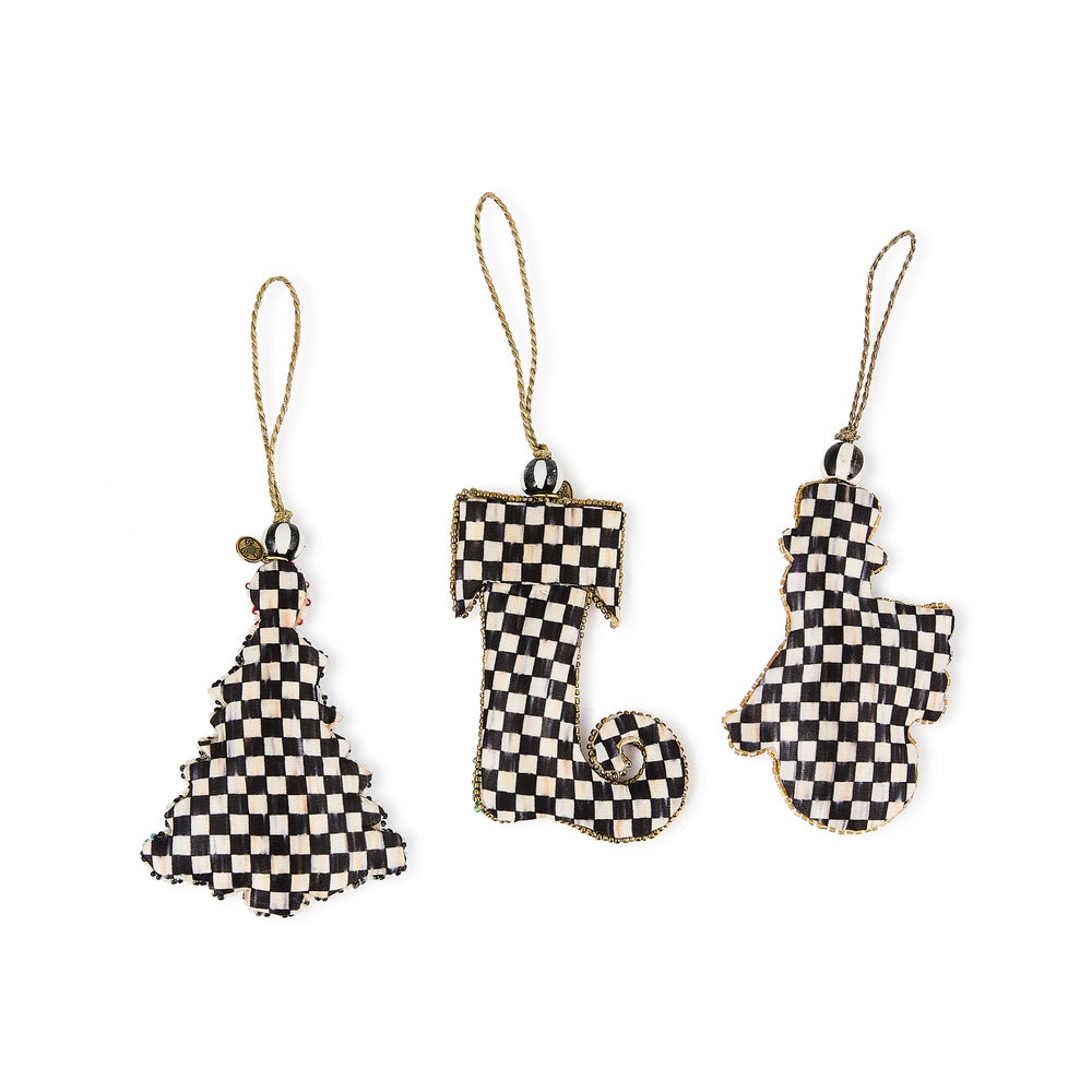 Cozy Holiday Beaded Ornaments, Set of 3