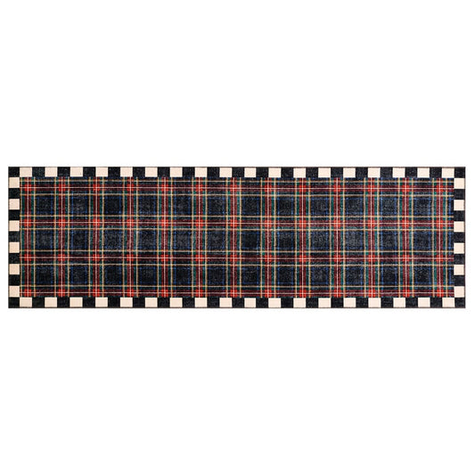 Stewart Tartan Black 2'6" x 8' Washable Runner