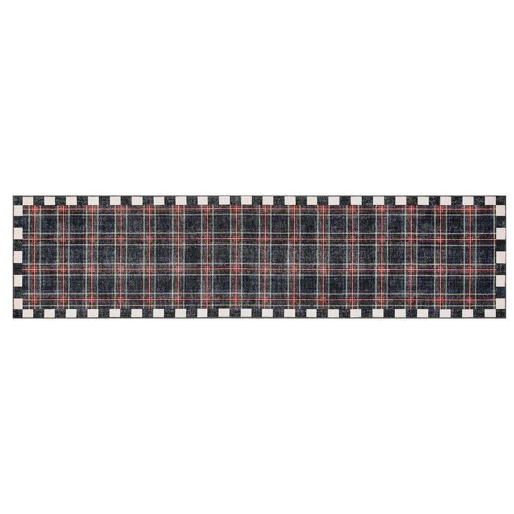 Stewart Tartan Black 2'6" x 10' Washable Runner