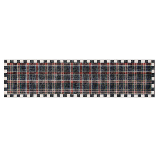Stewart Tartan Black 2'6" x 10' Washable Runner