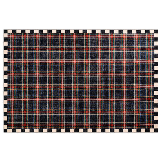 Stewart Tartan Black 5' x 7'6" Washable Rug