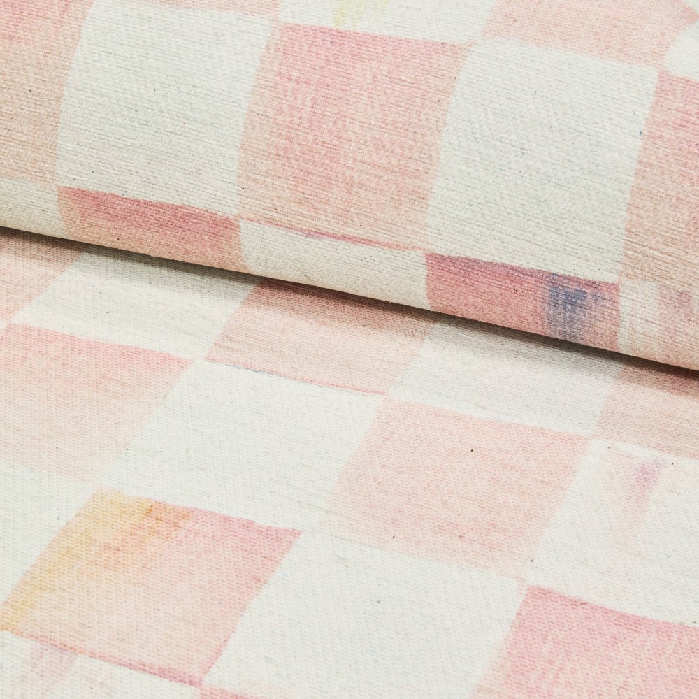 Rosy Checkered Washable Rug