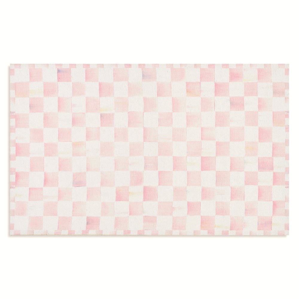 Rosy Checkered Washable Rug