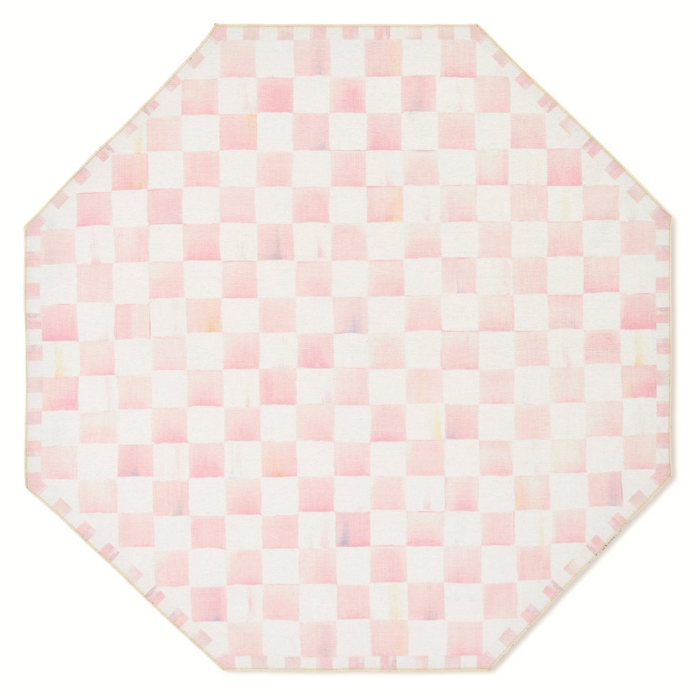 Rosy Checkered Washable Rug