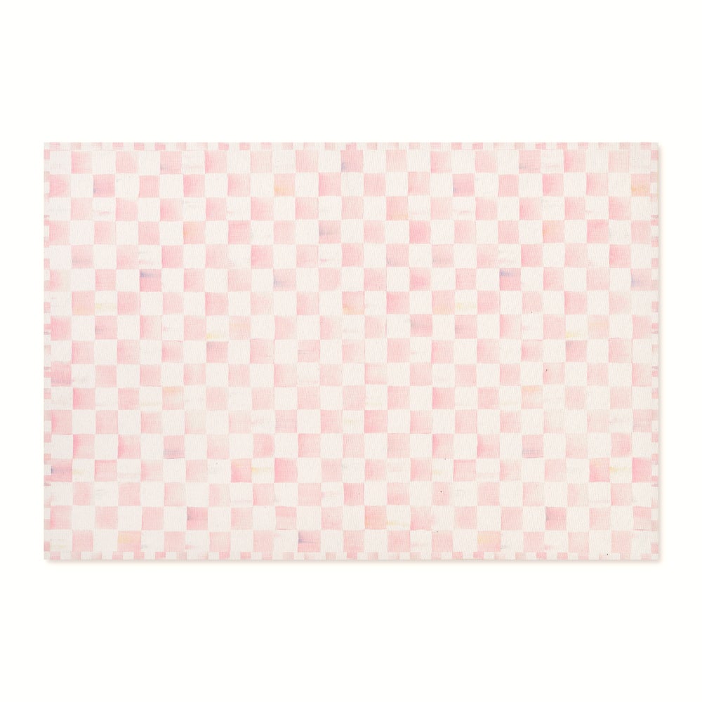 Rosy Checkered Washable Rug