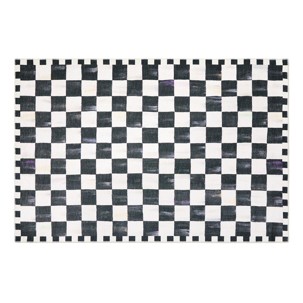 Courtly Checkered Washable Rug