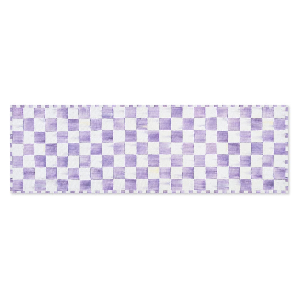 Violet Checkered Washable Rug