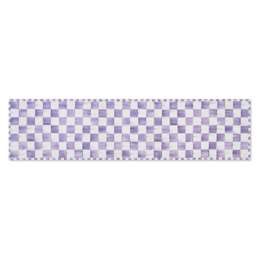 Violet Checkered Washable Rug