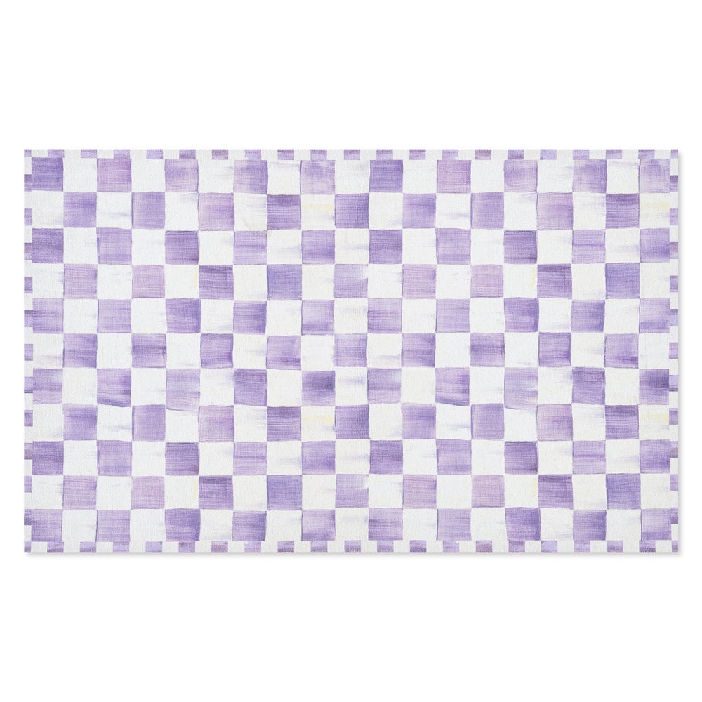 Violet Checkered Washable Rug