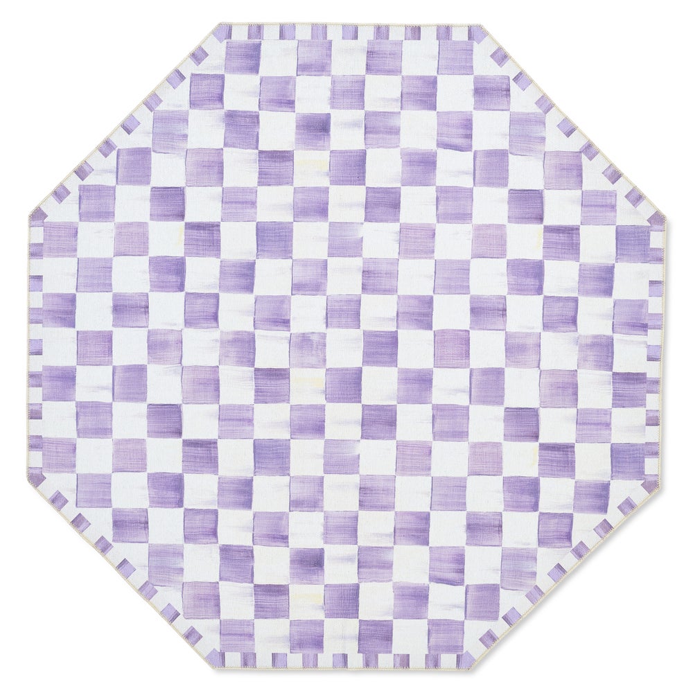 Violet Checkered Washable Rug