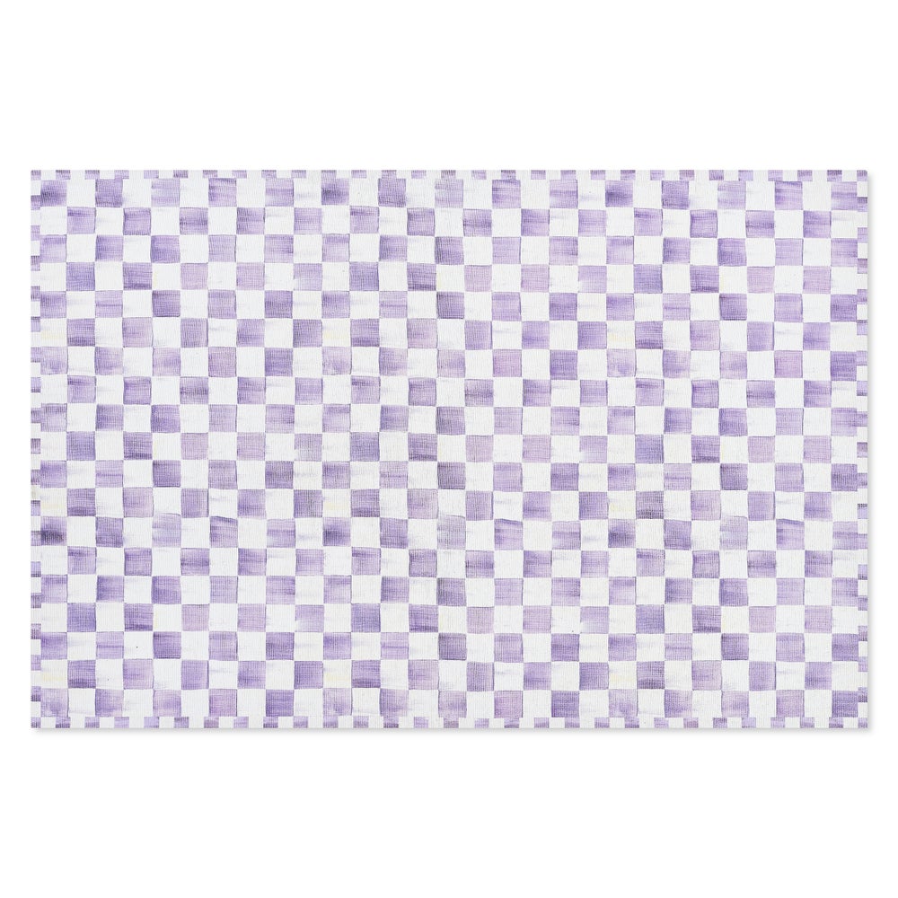 Violet Checkered Washable Rug