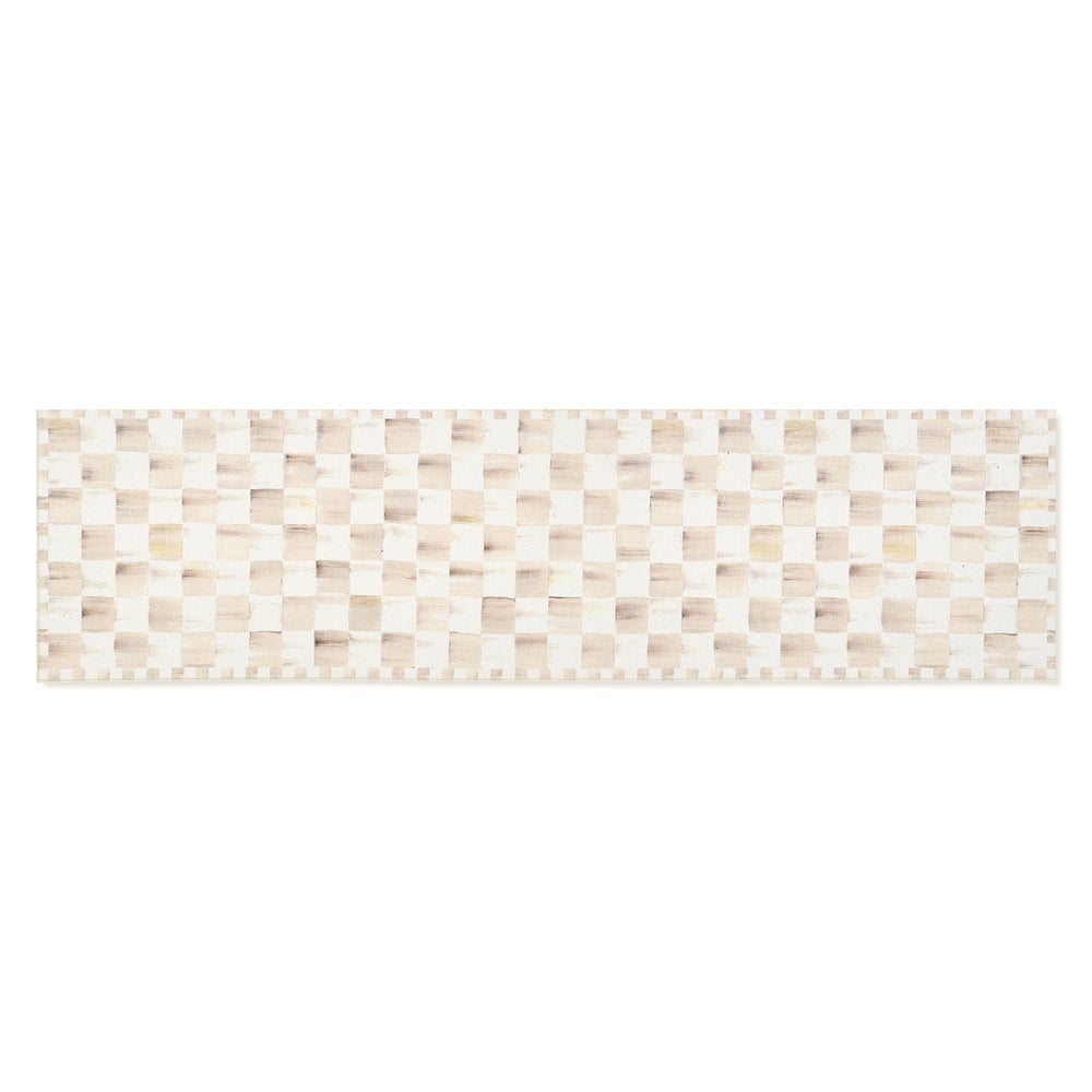 Mocha Checkered Washable Rug