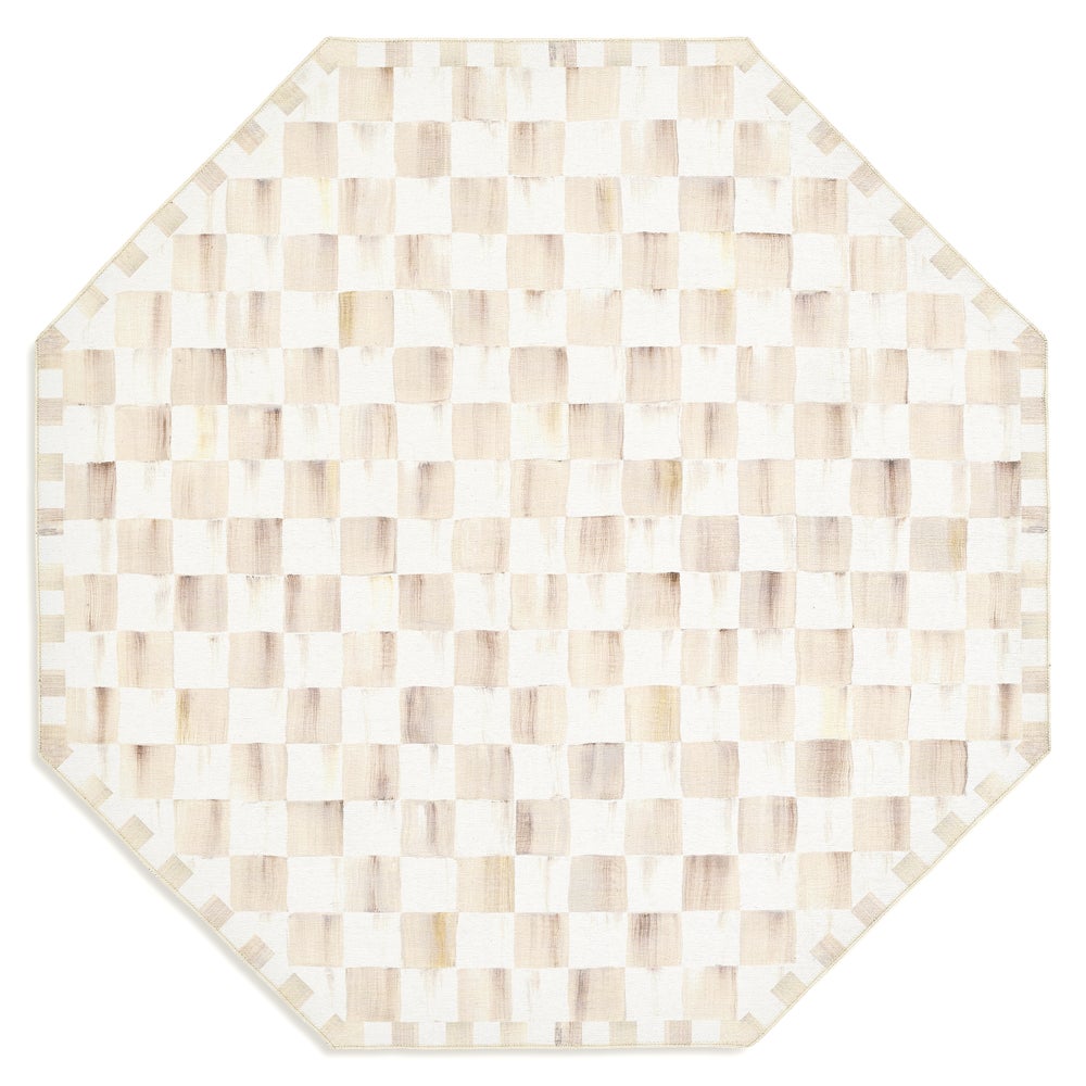 Mocha Checkered Washable Rug