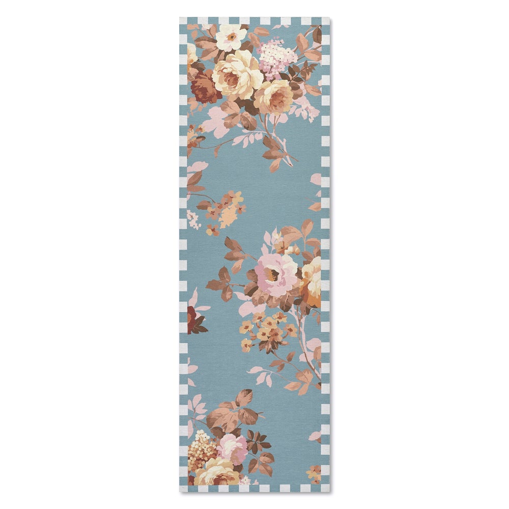 Slate Wild Rose Washable Rug