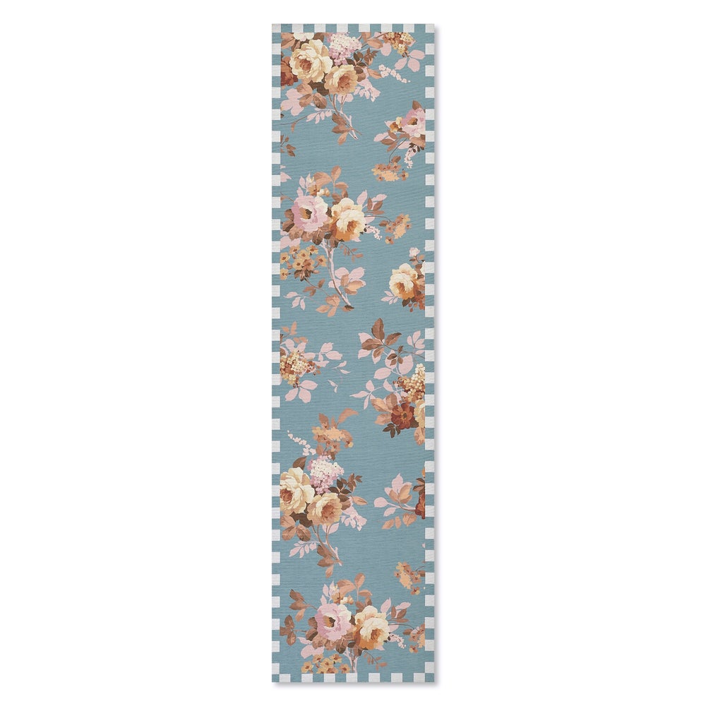 Slate Wild Rose Washable Rug