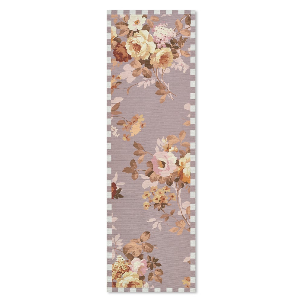 Taupe Wild Rose Washable Rug