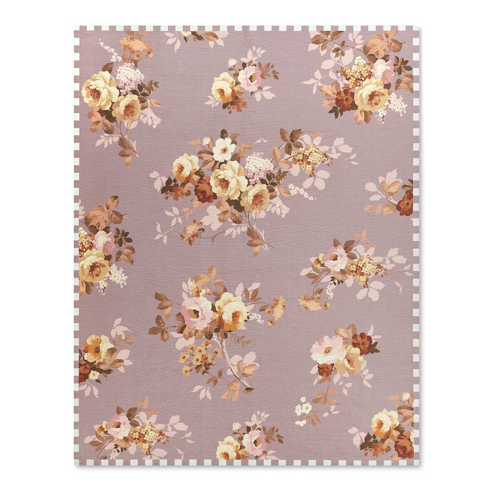 Taupe Wild Rose Washable Rug