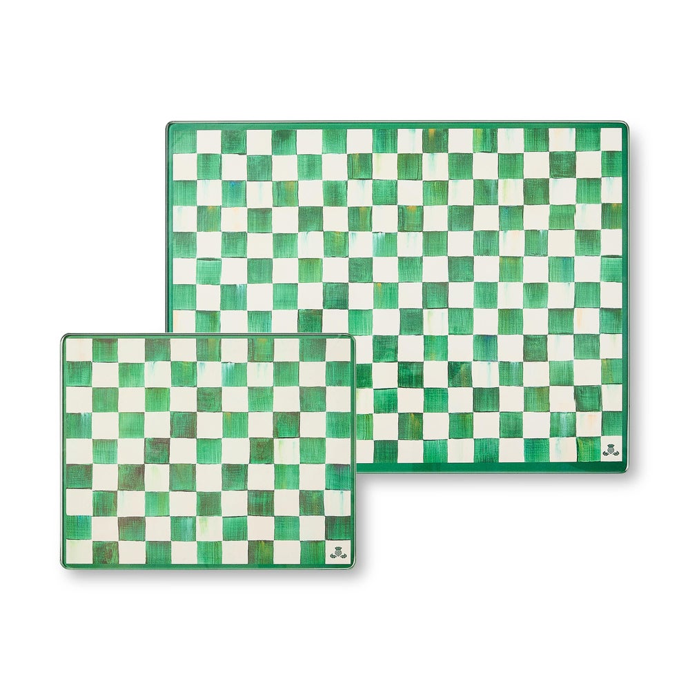 Check Glass Cutting Board, Set of 2