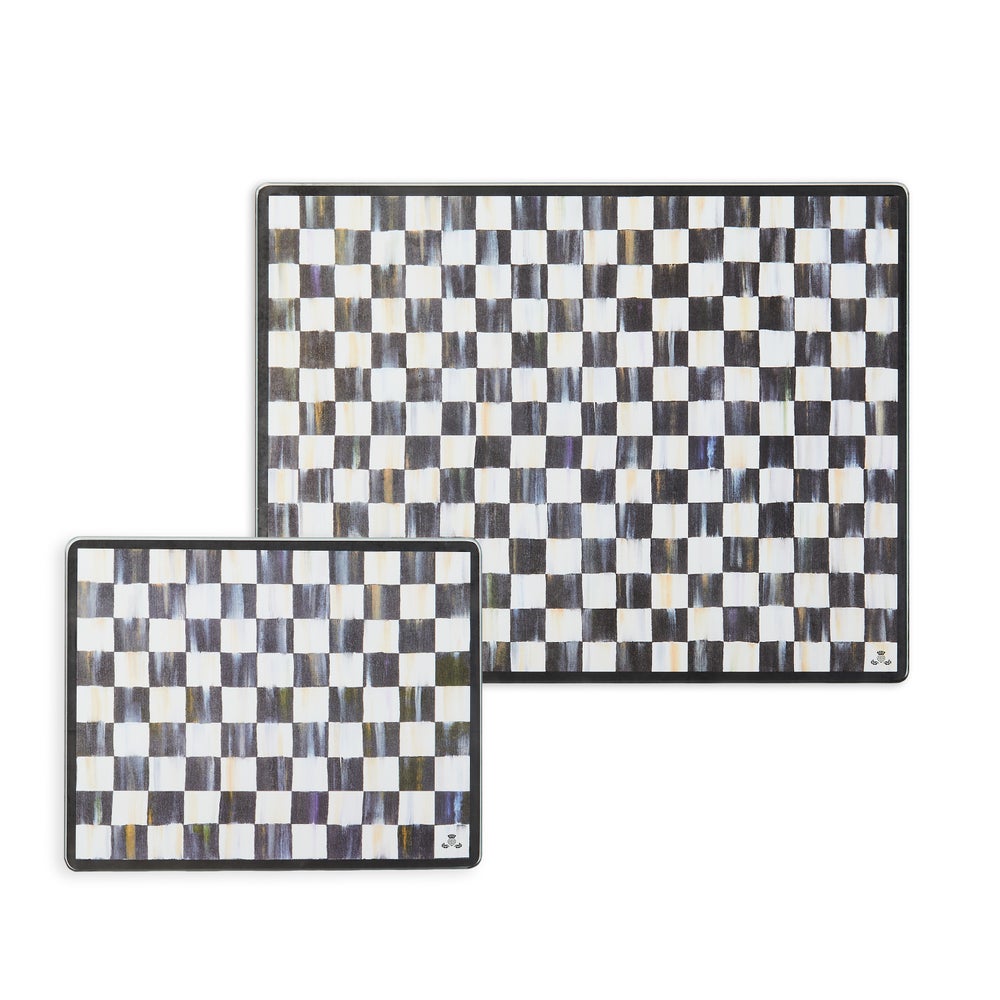 Check Glass Cutting Board, Set of 2