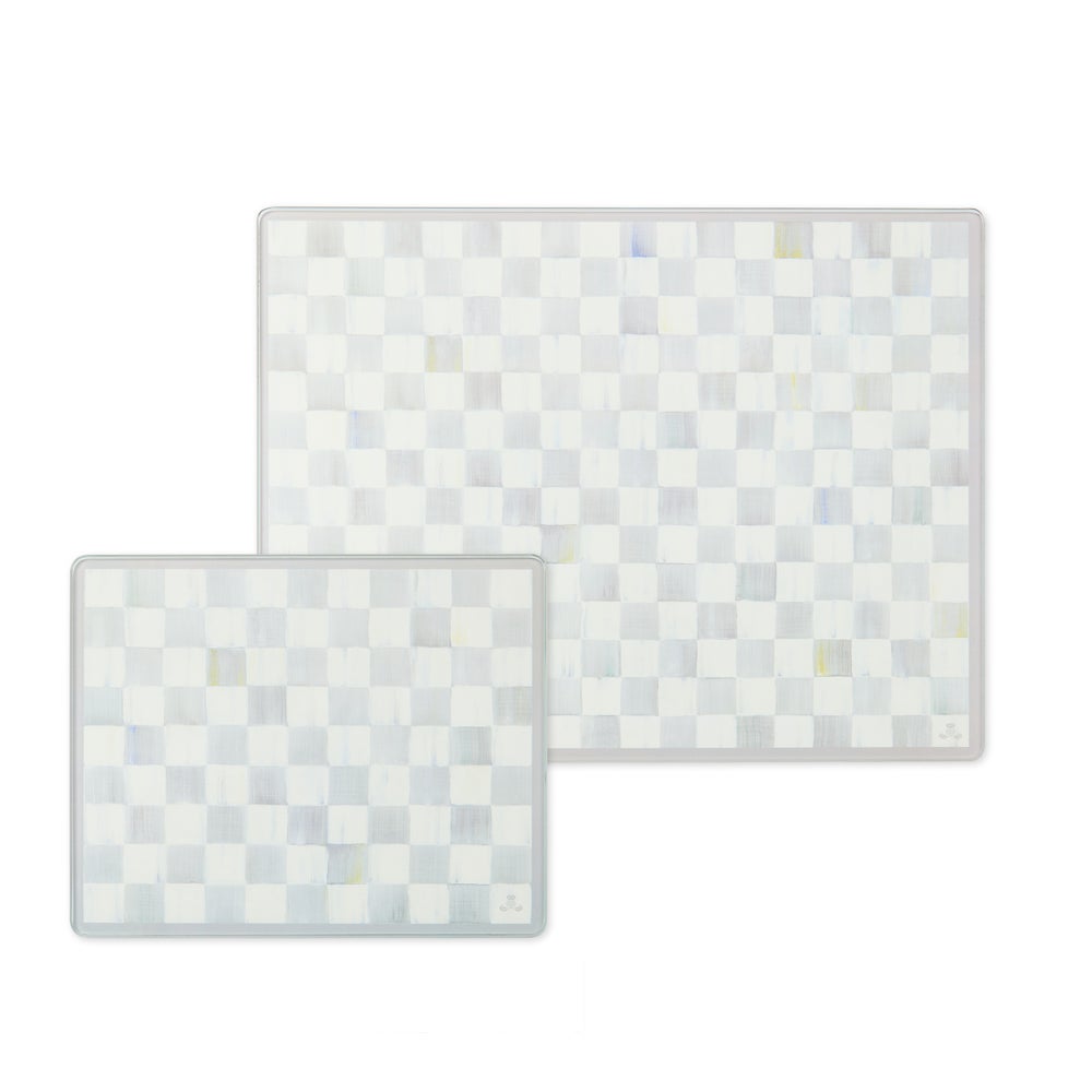 Check Glass Cutting Board, Set of 2