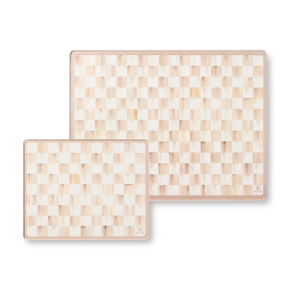 Check Glass Cutting Board, Set of 2