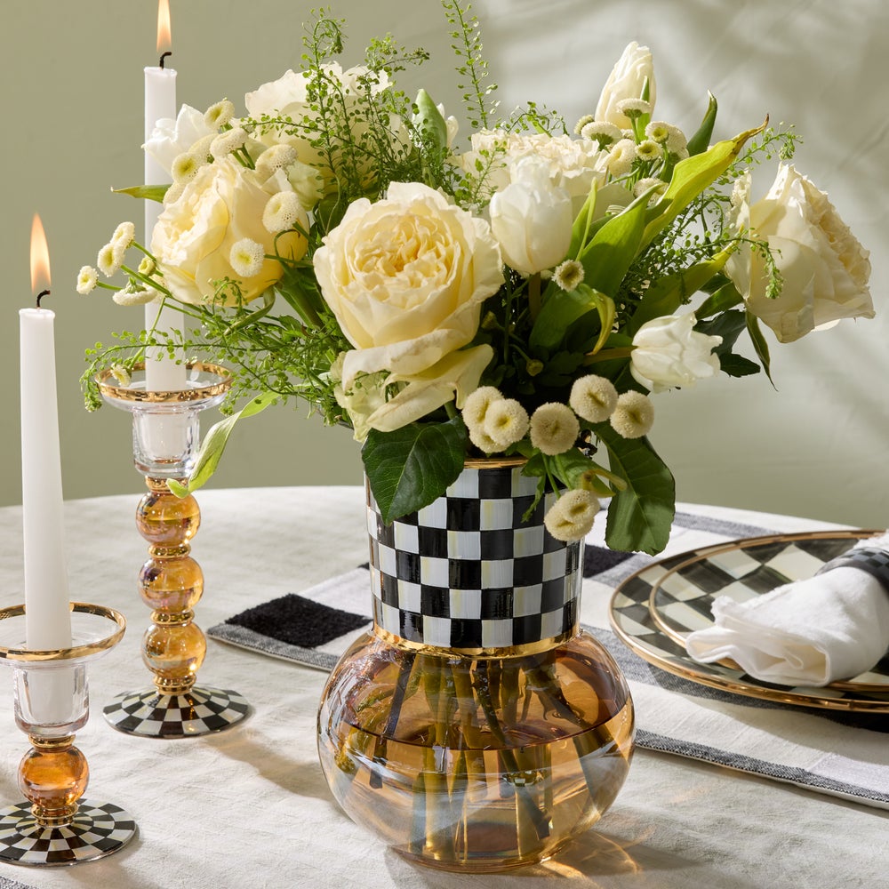 Check Glass Vase