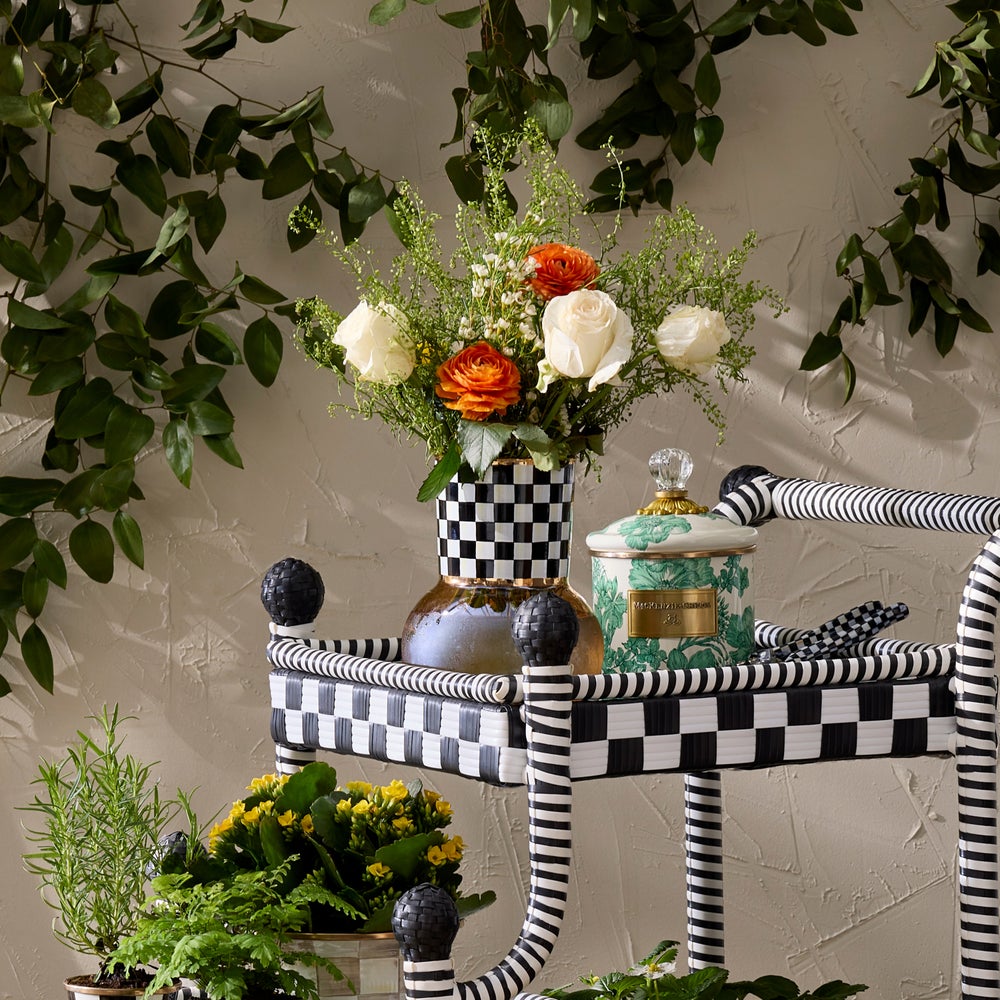 Check Glass Vase