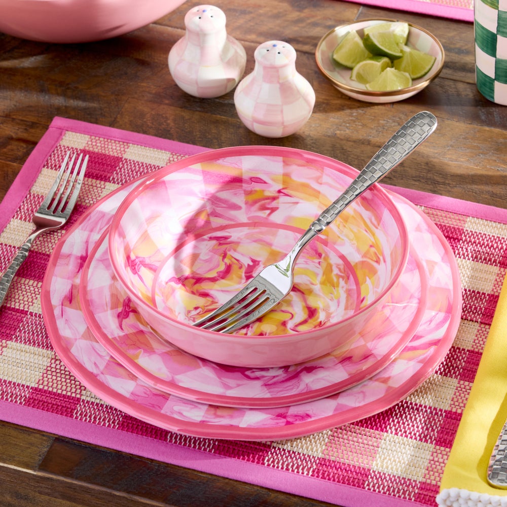 Marble Check Melamine Dinnerware