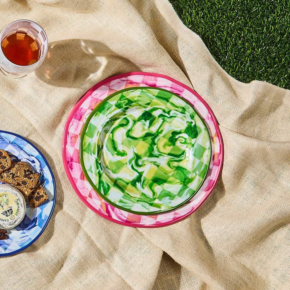 Marble Check Melamine Dinnerware