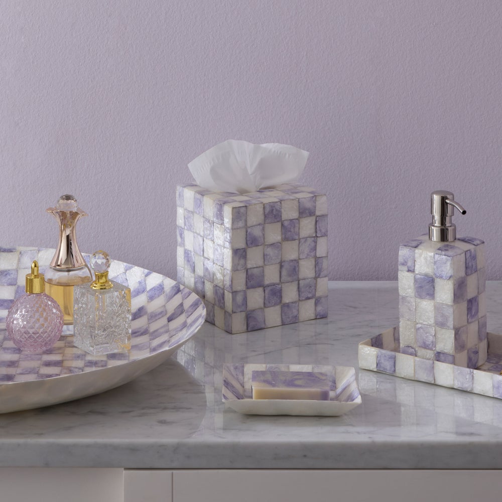 Violet Check Capiz Bath Collection