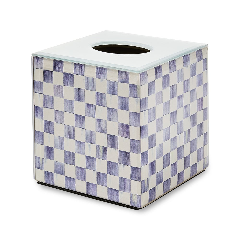 Violet Check Glass Bath Collection